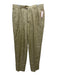 Zanella Size 34 Tan Linen Blend Solid Pleats Dress Men's Pants Tan / 34