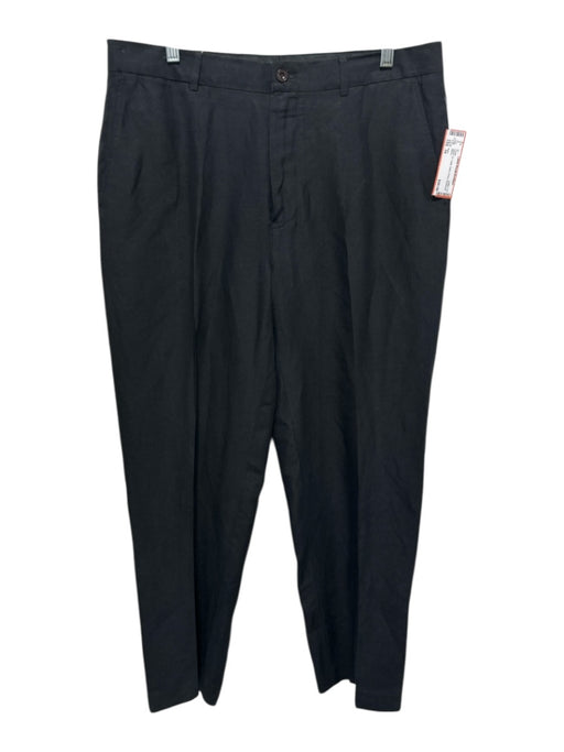 Polo Size 34 Black Linen Solid Dress Men's Pants Black / 34