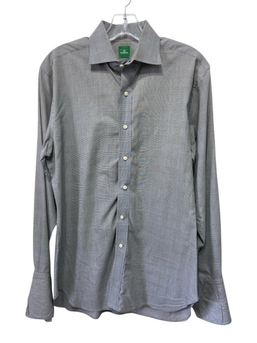 Sid Mashburn Size 15.5 Gray, Black & White Plaid Button Down Long Sleeve Shirt Gray, Black & White / 15.5