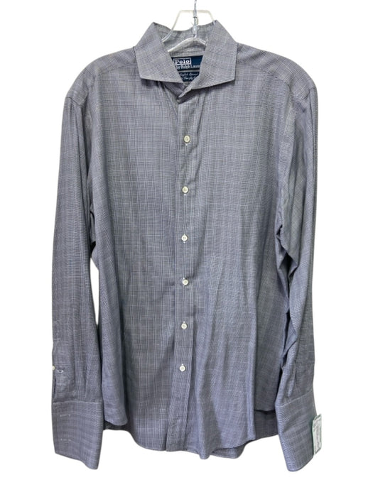 Polo Size 15 Gray & Multi-Color Cotton Plaid Button Down Men's Long Sleeve Shirt Gray & Multi-Color / 15