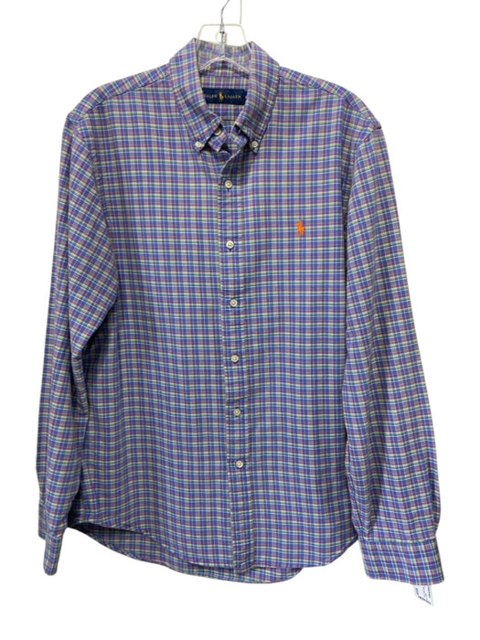 Ralph Lauren Size M Blue & Multi Cotton Plaid Button Down Long Sleeve Shirt Blue & Multi / M