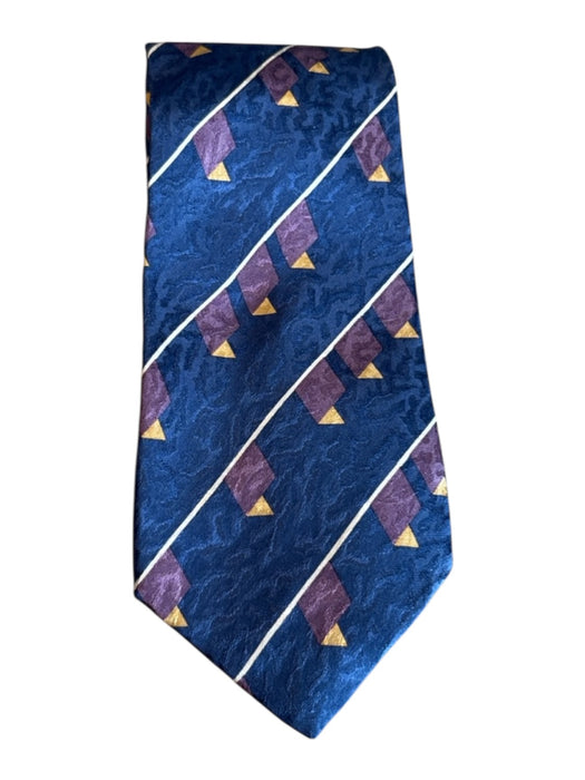 Pierre Balmain Blue & Purple Silk Striped Men's Ties Blue & Purple