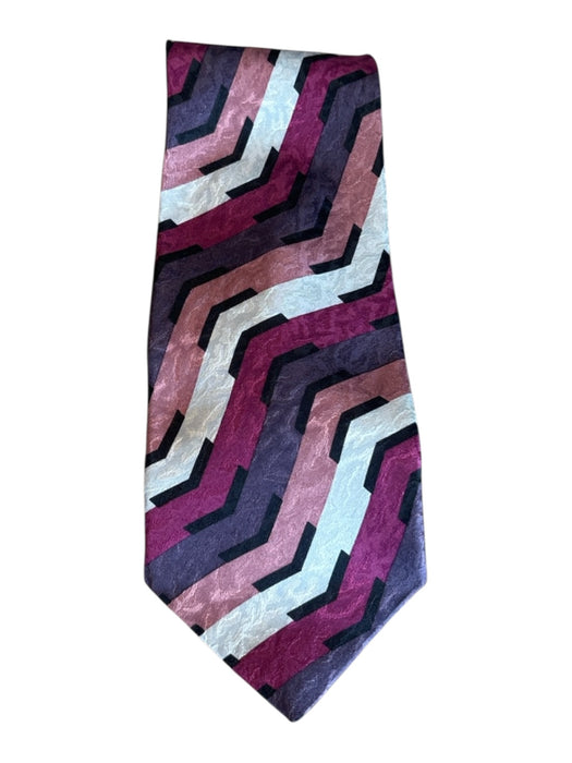 Pierre Balmain Purple & Gray Silk Striped Men's Ties Purple & Gray