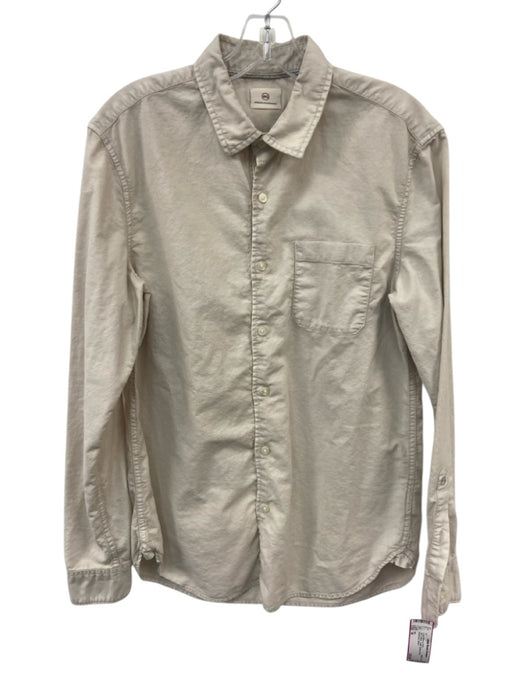 AG Size M Tan Cotton Solid Button Down Men's Long Sleeve Shirt Tan / M