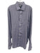 Polo Size 16 Blue & White Cotton Houndstooth Button Up Men's Long Sleeve Shirt Blue & White / 16