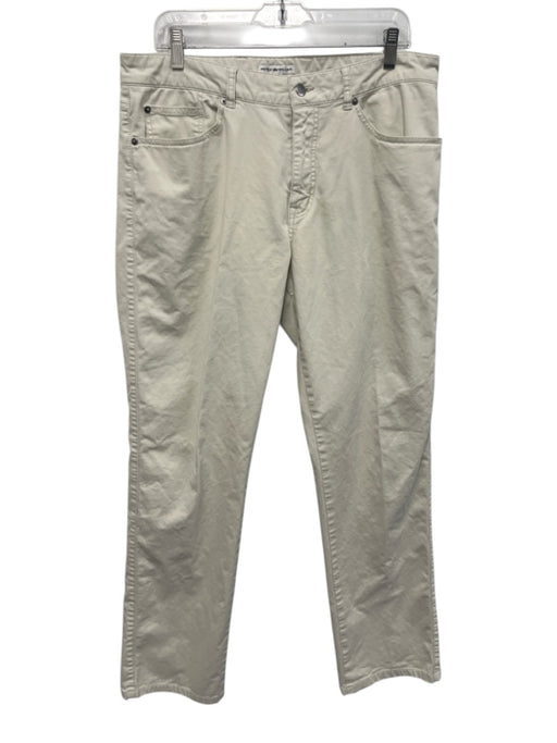 Peter Millar Size 35 Light Beige Cotton Solid Men's Pants Light Beige / 35