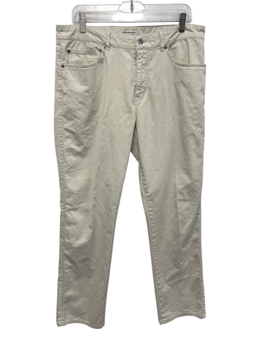 Peter Millar Size 35 Light Beige Cotton Solid Men's Pants Light Beige / 35