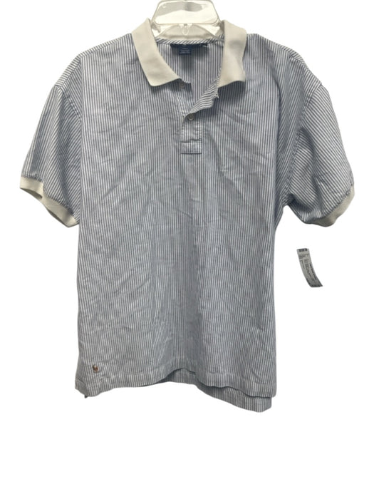 Ralph Lauren Size L Blue & White Cotton Striped Button Down Men's Short Sleeve Blue & White / L