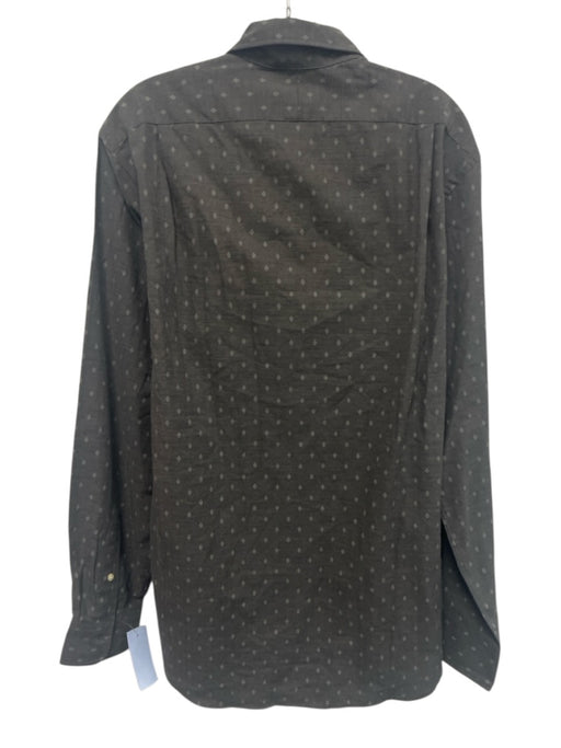 Polo NWT Size L Gray Cotton All Over Print Button Down Men's Long Sleeve Shirt Gray / L