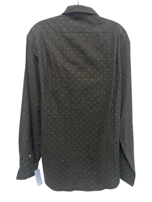 Polo NWT Size L Gray Cotton All Over Print Button Down Men's Long Sleeve Shirt Gray / L