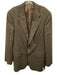 Polo University Brown & Green Silk Houndstooth Plaid 2 Button Men's Blazer Brown & Green / 42T
