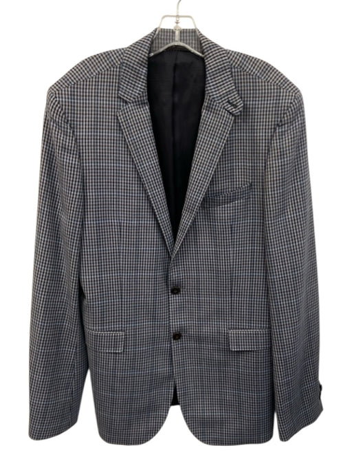 Boss Blue & Multi Wool Plaid 2 Button Men's Blazer Blue & Multi / 42L