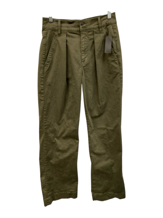 Frame Size 27 Green Cotton Solid Zip Fly Pants Green / 27