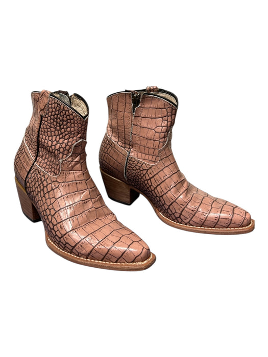 Freebird Shoe Size 8 Blush Pink Alligator Leather Pointed Toe Above Ankle Boots Blush Pink / 8