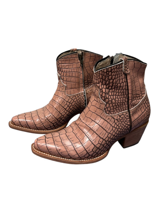 Freebird Shoe Size 8 Blush Pink Alligator Leather Pointed Toe Above Ankle Boots Blush Pink / 8