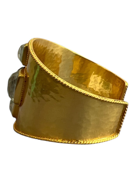 Julie Vos Gold Black & White Gold Plated Cuff Crystal Geometric Cord Bracelet Gold Black & White