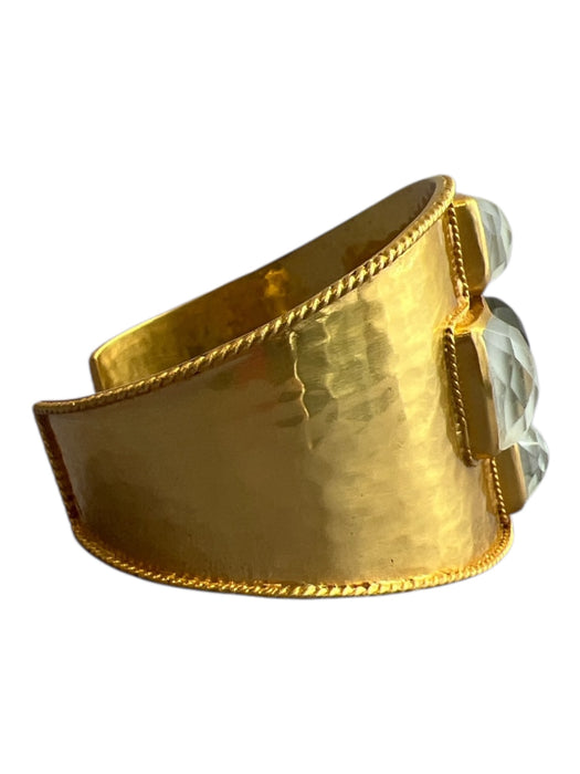 Julie Vos Gold Black & White Gold Plated Cuff Crystal Geometric Cord Bracelet Gold Black & White