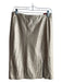 Linda Allard Ellen Tracy Size 8 Champagne Leather & Acetate Back Zip Skirt Champagne / 8