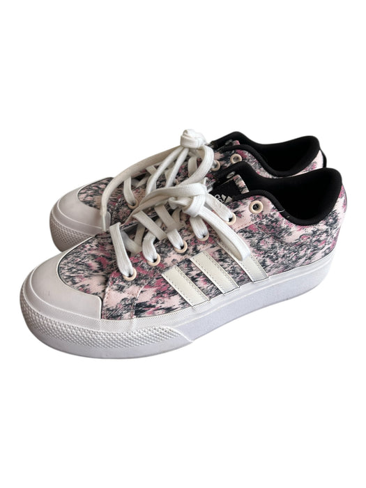 Adidas Shoe Size 7.5 Pink & White Manmade Material Round Toe Floral Print Shoes Pink & White / 7.5