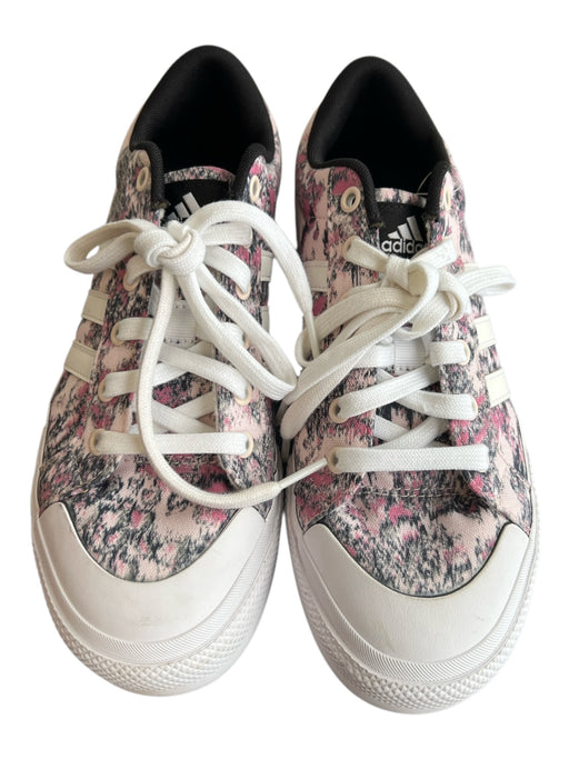 Adidas Shoe Size 7.5 Pink & White Manmade Material Round Toe Floral Print Shoes Pink & White / 7.5