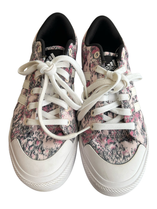 Adidas Shoe Size 7.5 Pink & White Manmade Material Round Toe Floral Print Shoes Pink & White / 7.5