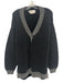 Lulu Bravo Size L Black & Silver Wool Long Sleeve Beaded Knit Heavy Sweater Black & Silver / L