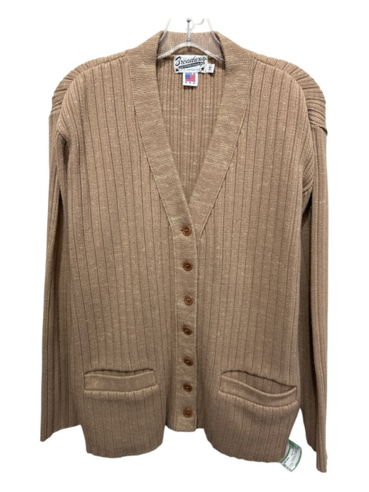 Broadway Knitting Mills Size Medium Tan Brown Acrylic Long Sleeve Cardigan Tan Brown / Medium