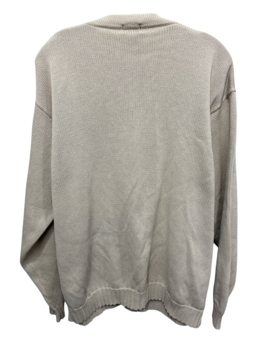 J Crew Size Large Beige Cotton Long Sleeve Button Front Knit Pockets Cardigan Beige / Large