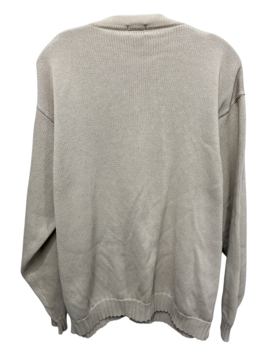 J Crew Size Large Beige Cotton Long Sleeve Button Front Knit Pockets Cardigan Beige / Large