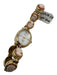 Lucoral Gold & Peach Metal Mother of Pearl Cameo Push Clasp Dainty Watches Gold & Peach