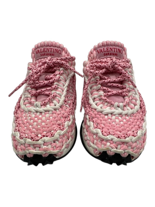 Valentino Garavani Shoe Size 39 Pink & White Paracord Crochet lace up Sneakers Pink & White / 39
