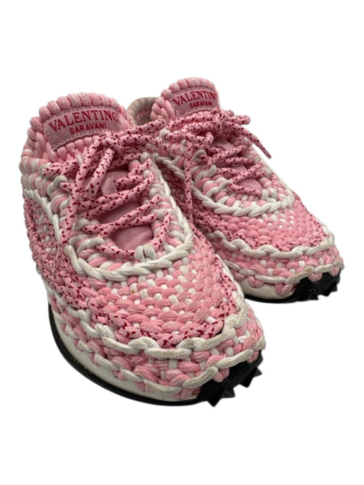 Valentino Garavani Shoe Size 39 Pink & White Paracord Crochet lace up Sneakers Pink & White / 39