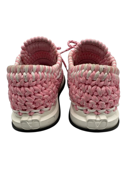 Valentino Garavani Shoe Size 39 Pink & White Paracord Crochet lace up Sneakers Pink & White / 39
