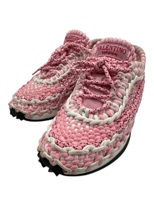 Valentino Garavani Shoe Size 39 Pink & White Paracord Crochet lace up Sneakers Pink & White / 39
