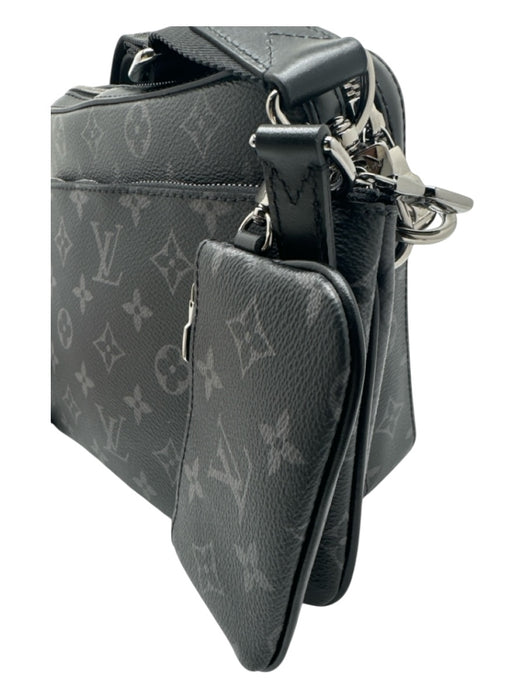 Louis Vuitton Excellent Black & Gray Coated Canvas Monogram Color Block Bag