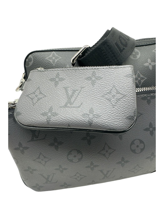 Louis Vuitton Excellent Black & Gray Coated Canvas Monogram Color Block Bag