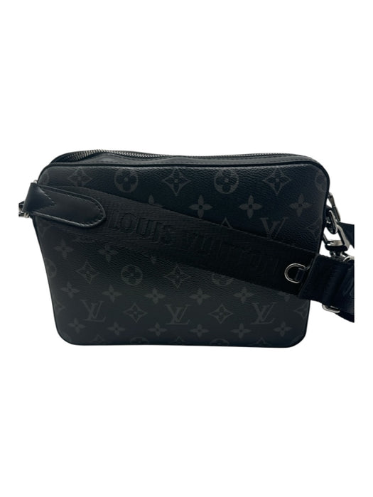 Louis Vuitton Excellent Black & Gray Coated Canvas Monogram Color Block Bag