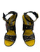 Jimmy Choo Shoe Size 37.5 Brown, Yellow, Red Leather Whipstitching Heel Sandals Brown, Yellow, Red / 37.5