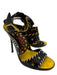 Jimmy Choo Shoe Size 37.5 Brown, Yellow, Red Leather Whipstitching Heel Sandals Brown, Yellow, Red / 37.5