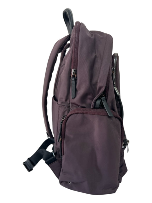 Tumi Deep Purple Nylon Blend Leather Detail Solid Gunmetal Hardware Backpack Deep Purple