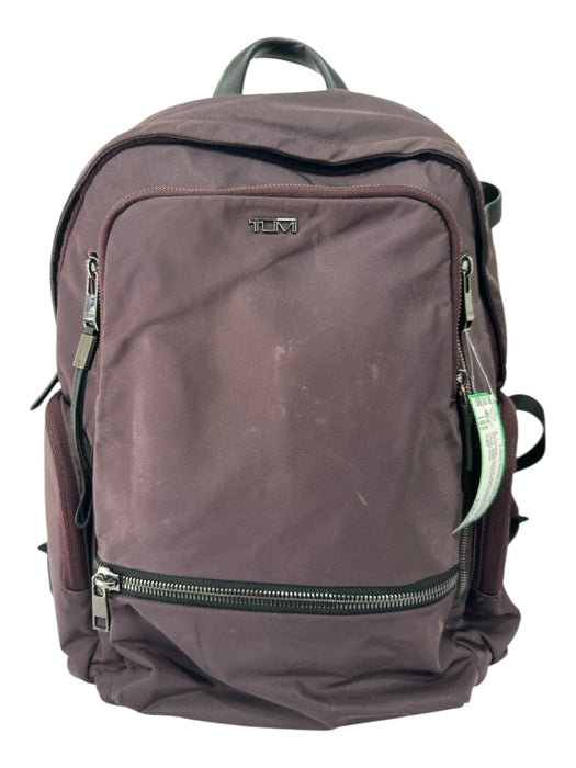 Tumi Deep Purple Nylon Blend Leather Detail Solid Gunmetal Hardware Backpack Deep Purple