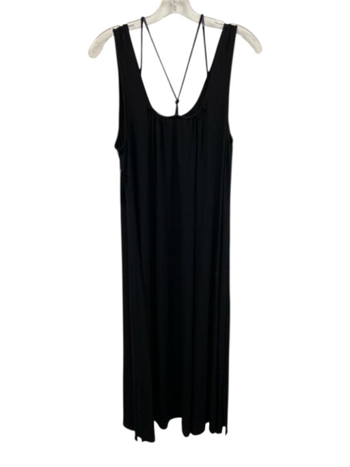 Eileen Fisher Size M/L Black Viscose Blend Sleeveless Knots Maxi Dress Black / M/L
