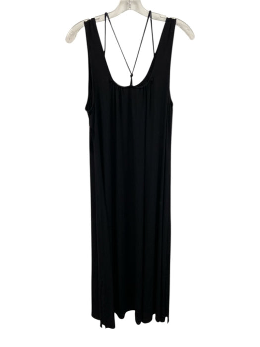 Eileen Fisher Size M/L Black Viscose Blend Sleeveless Knots Maxi Dress Black / M/L