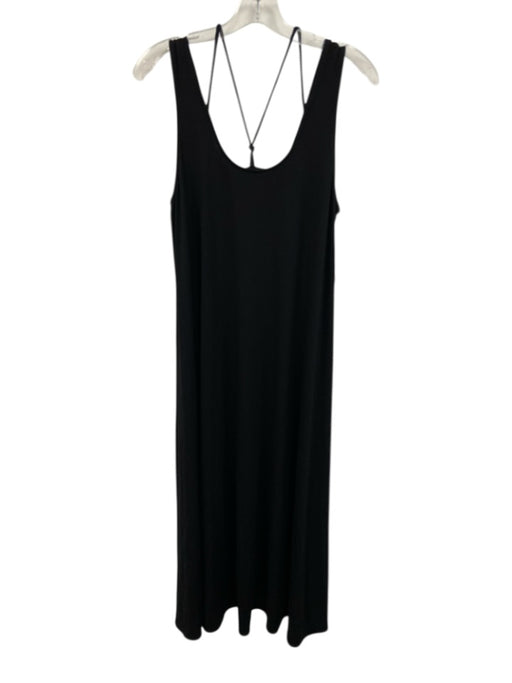 Eileen Fisher Size M/L Black Viscose Blend Sleeveless Knots Maxi Dress Black / M/L