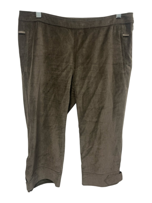 MaxMara Size 10 Gray Cotton Velvet Side Zip Mid Rise Capri Pants Gray / 10