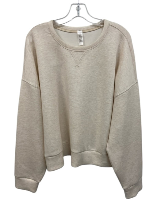 Spanx Size 1X Beige Modal & Polyester Long Sleeve Heathered Athletic Sweatshirt Beige / 1X
