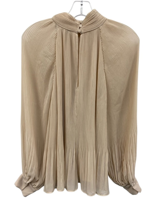 Banana Republic Size M Beige Polyester Accordian Long Sleeve high neck Top Beige / M
