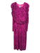 Lilly Pulitzer Size L Pink & Purple Nylon Cheetah Long Sleeve Midi Mesh Dress Pink & Purple / L