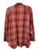 We The Free Size S Red & Multi Cotton Long Sleeve Plaid Button Up Fringe Dress Red & Multi / S