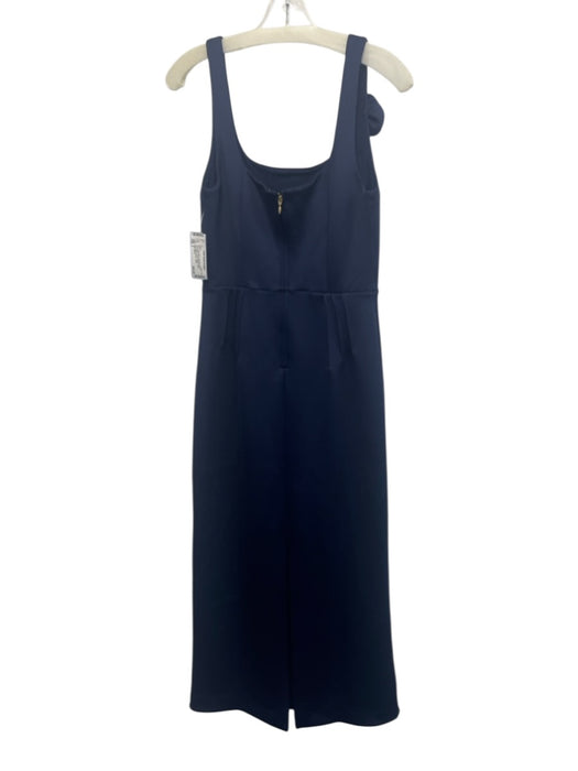 Lilly Pulitzer Size 2 Navy Blue Polyester Blend Sleeveless Floral Pintuck Dress Navy Blue / 2